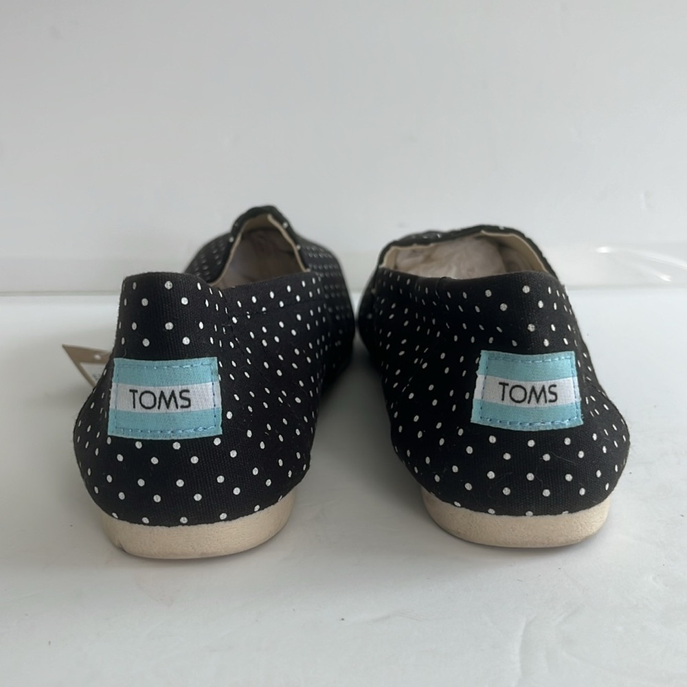 TOMS Classic Black Polka Dot Women's Slip-On Shoes Size 8.5 NWT - Picture 4 of 5
